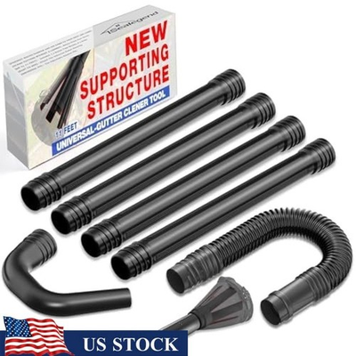 #ad Universal Leaf Blower Gutter Cleaning Kit 11ft Remote Attachment Safe Use $58.74