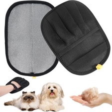 2 pcs Pet Hair Removal Glove for Dogs Cats, 2 Packs Five-Finger Grip, Black
