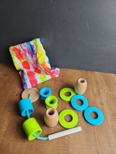 Lovevery Adventurer Play Kit Threadable Bead Kit Toy Organic Cotton Bag 10 Beads