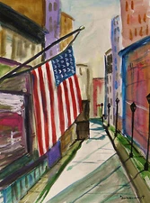 ORIGINAL City Landscape WATERCOLOR  Painting art JMW John Williams Urban  art