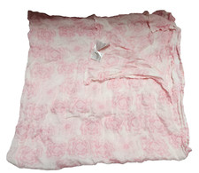Aden  Anais White Pink White Floral Viscose Bamboo Blanket Swaddle 47x47 Roses