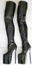 Leatherworks Plateau Extreme High Heel Overknee Stiefel 23cm Absatz Gr 38/39