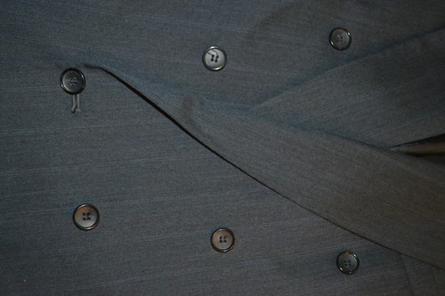 Stafford Men Striped Wool Double Breasted 6 Button Suit Sz 44L Wst 38x32 - Picture 10 of 20