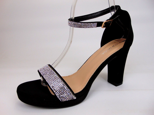 NEW! Top Moda EMMA Women's Ankle Strap Dress Sandal Block Heels Size 8.5 Black - Picture 8 of 14
