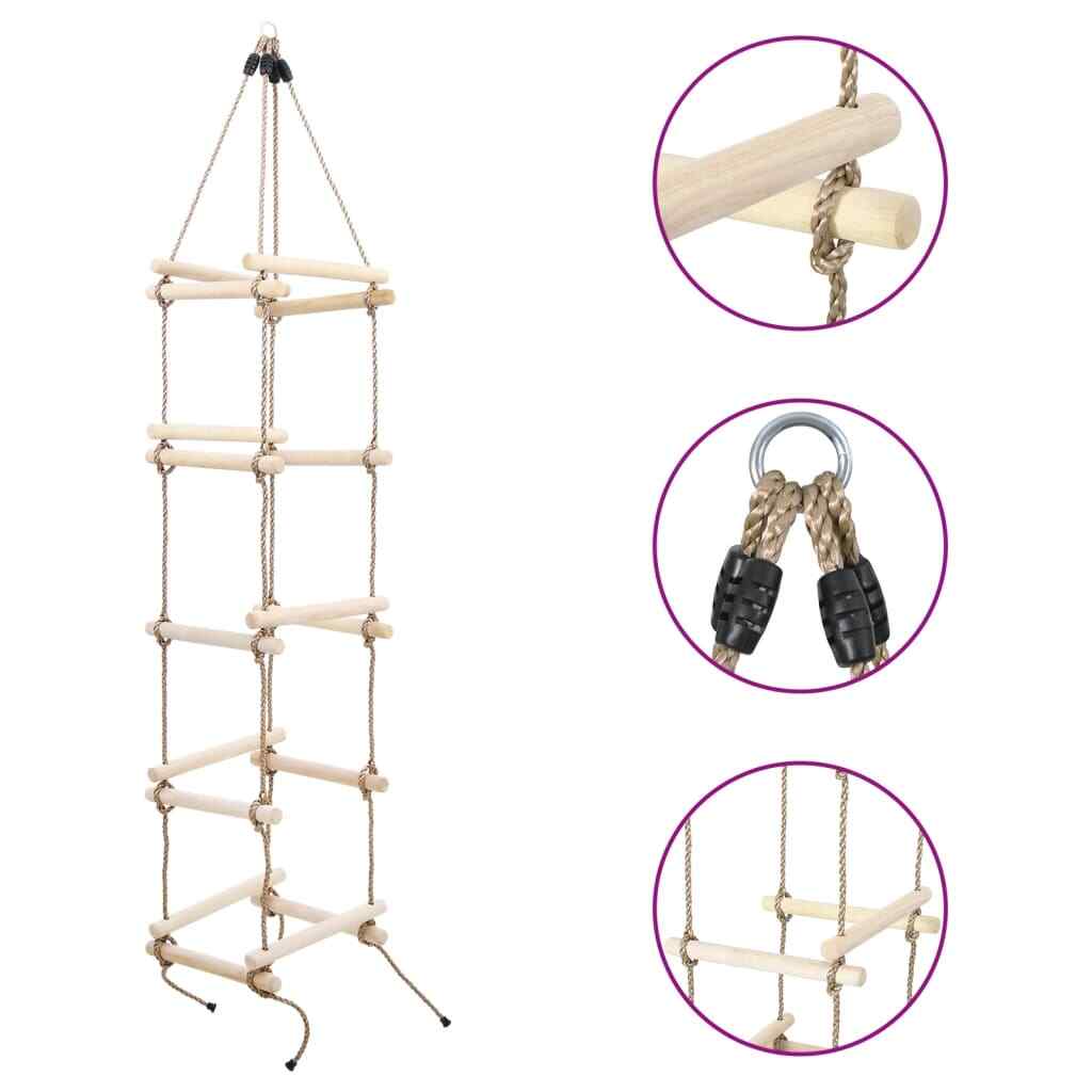 vidaXL Kids Rope Ladder 200cm Wood Baby Hanging Ladders Swing Climbing ...