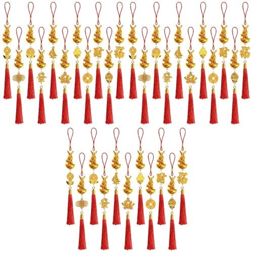 3 Count Lucky Hanging Ornaments Chinese Blessing Tassel Red Pendant eBay