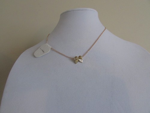 Dainty Gold Tone Angel Wing Slider 