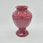 Vintage 80s 90s Haeger #935 Pedestal Pottery Vase Dark Mauve Burgandy 10in