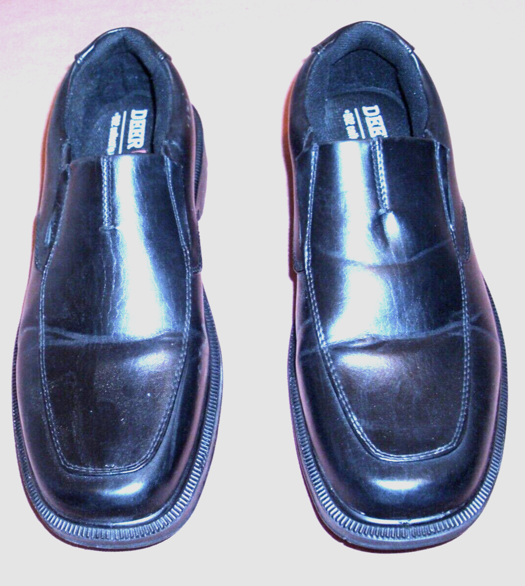 Ruco  Shoes Deer Stag Mens Memory Foam Coney Loafer Black Leather 9M