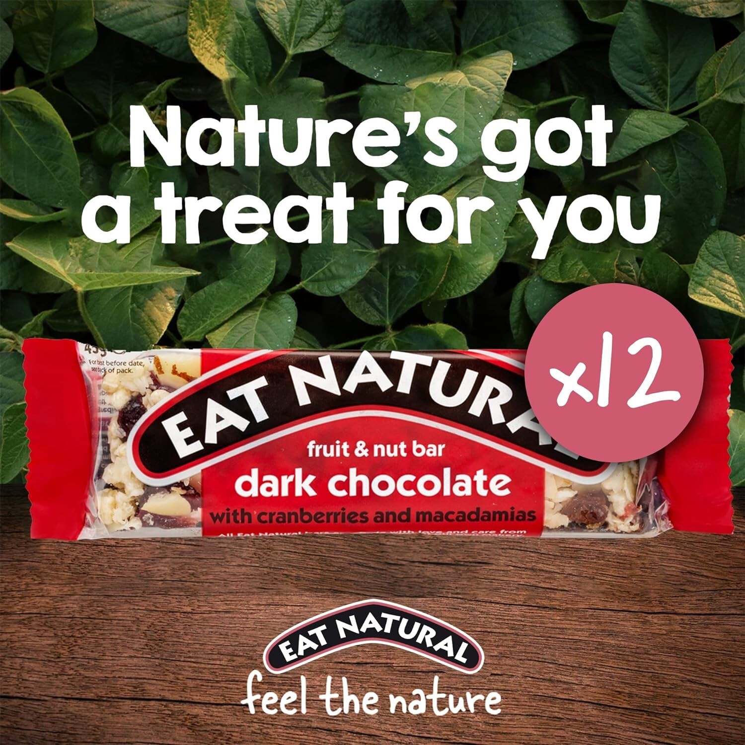 Eat Natural Bars, Gluten Free Snack Bars, Dark Chocolate 45g (Pack of