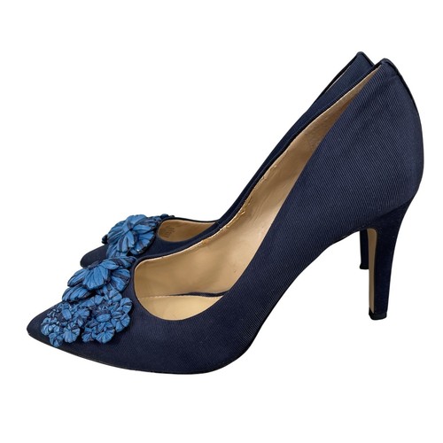 Antonio Melani Pumps Absatzschuhe Blumen formell Anlass Party Karriere Stiletto blau 8M