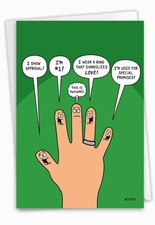 Hilarious Single Birthday Greeting Card: Middle Finger with Envelope