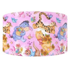 1.5" 1 yard Pooh Piglet Eeyore Tigger flower Grosgrain Ribbon 1218779