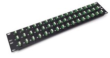48 Port LC Fiber Patch Panel APC Singlemode Green Couplers Loaded 2u 19"