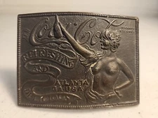 Vintage Bronze Tiffany & Co Studio New York Coca-Cola Belt Buckle Nude Lady 3.5"