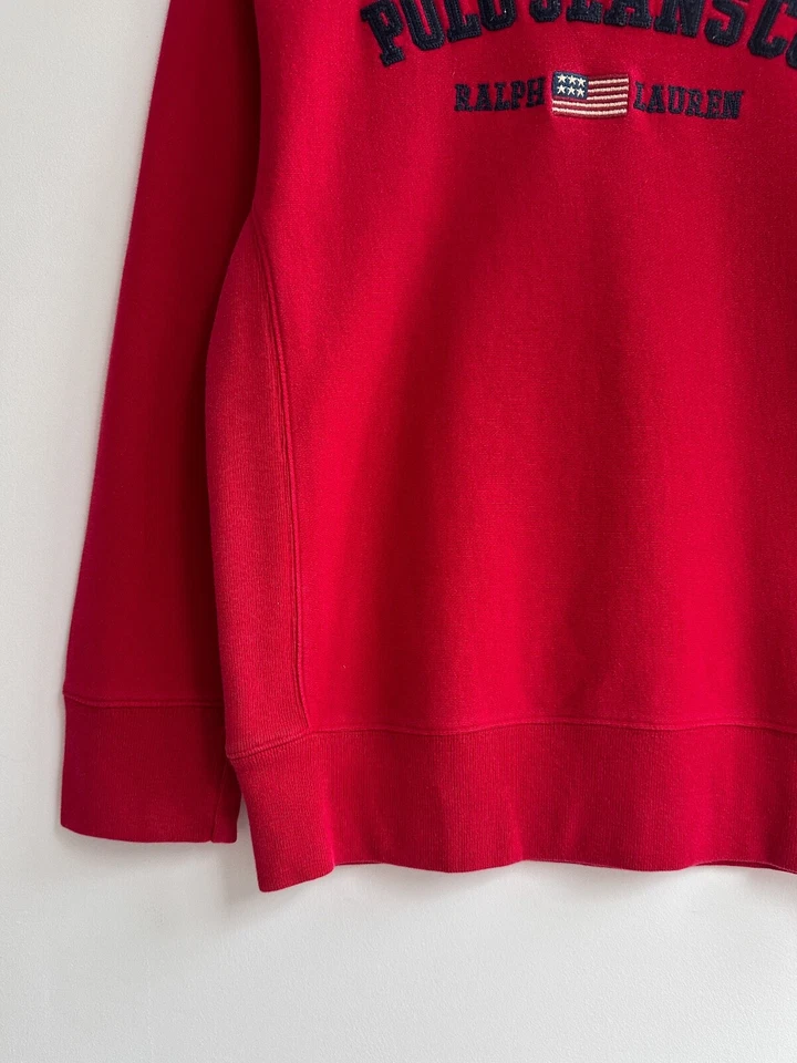 Suéter pulôver vintage polo jeans Ralph Lauren vermelho tamanho M feminino - Imagem 3 de 4