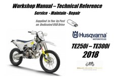 Husqvarna TE300i TE300 i Manuale Officina Riparazione Servizio USB 2018