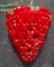 Vintage Beaded Strawberry Coin Purse