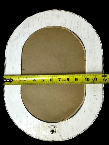 Weißer Korb Oval Wandspiegel Akzentspiegel Vintage Boho Cottage 16 Zoll x 12 Zoll - Bild 4 von 6