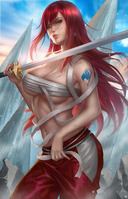 Erza Scarlet Fairy Tail Anime Sex Girl HD Print Canvas Comic Poster Unframed SFW
