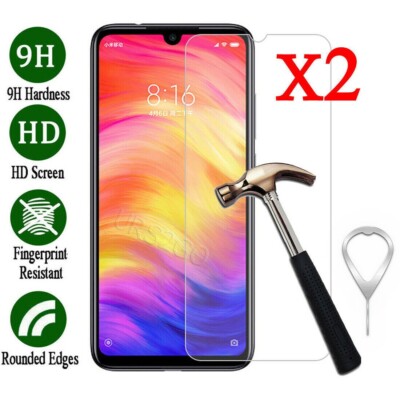 Anti-Bubble 2x 9H Hardness Tempered Glass Screen Protector f Xiaomi Redmi Note 7