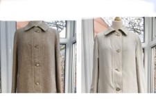 Aquascutum Real Vintage Ladies Beige Aqua 5 Pure Wool Reversible Long Coat M