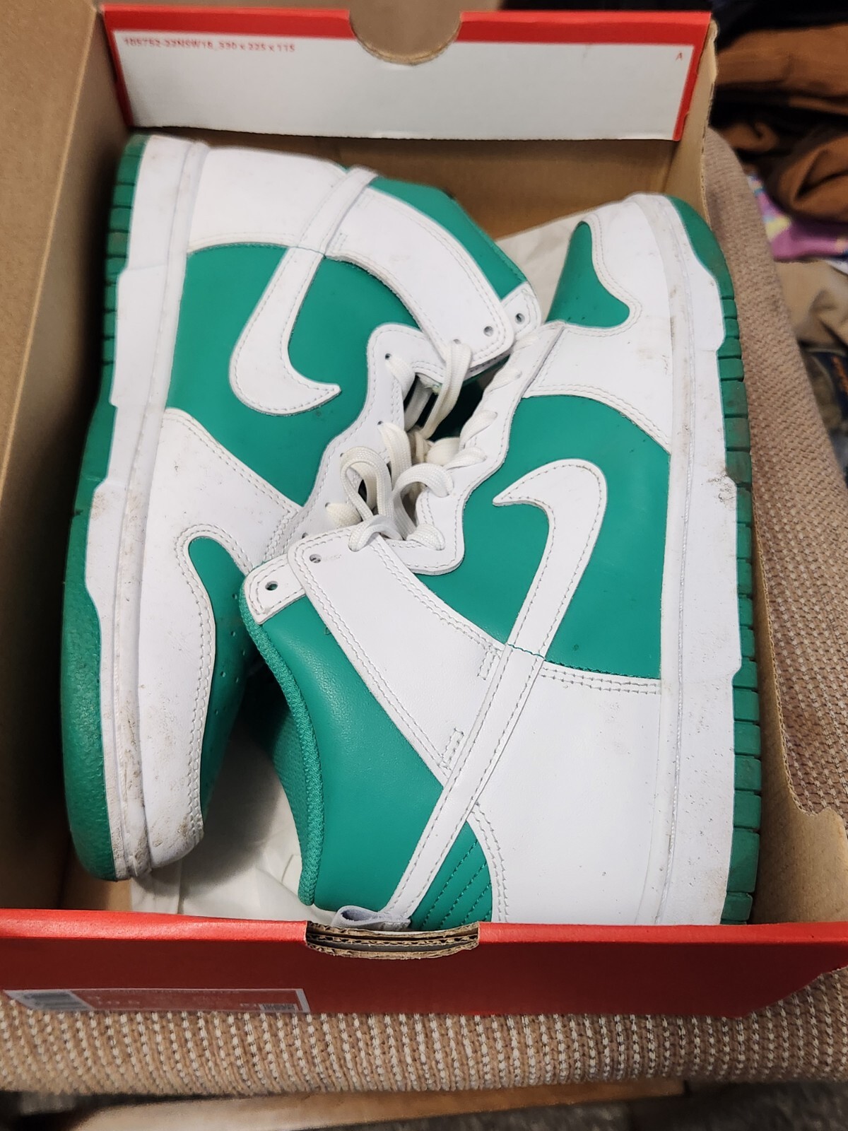 Nike Dunk High Stadium Shoes Mens 9.5 Green White Sneakers DV0829-300