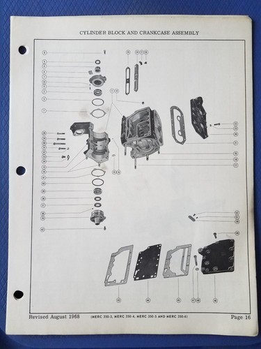 Vintage Mercury Marine Merc 350M 350S 350ML 350SL Parts Manual 1968 Original E - Bild 5 von 6