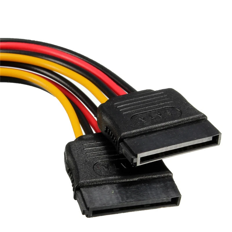 SATA power splitter cable adapter SATA power Y one male to 2 female connectors. - Image 3 of 4