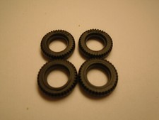 NEW TIRES FRENCH DINKYTOYS DUNLOP 15MM O/D TREADED BLACK TIRES. SET OF 4