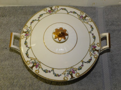 Heinrich H&Co Selb Bavaria Floral Gold Rimed Round Covered Vegetable Bowl - Picture 6 of 17