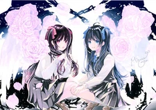Anime Girl With Wings Girls Twins Twintails Long  Gaming Mat Desk 41196