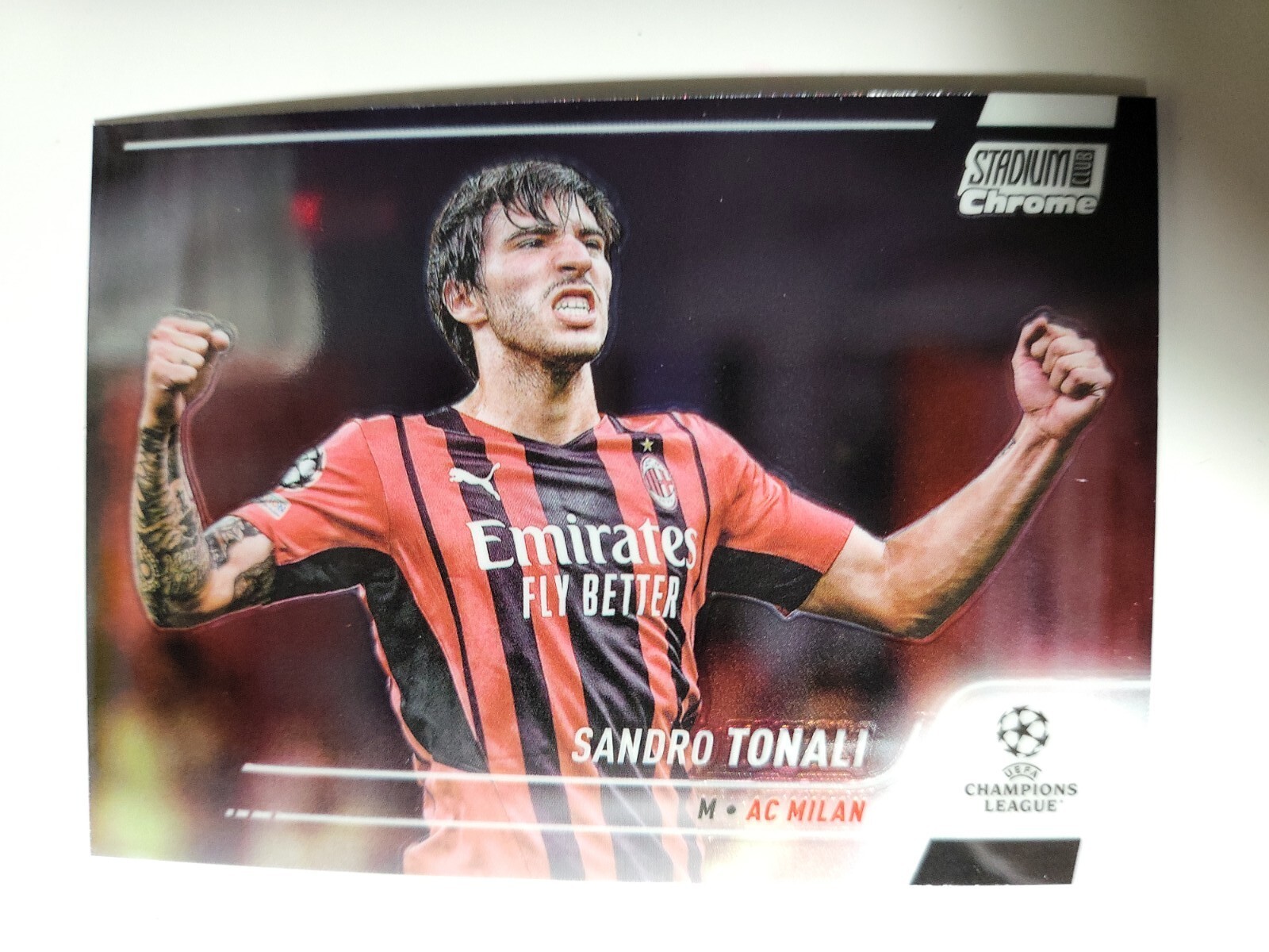 2022 Stadium Club Chrome Champions League Sandro Tonali card #55