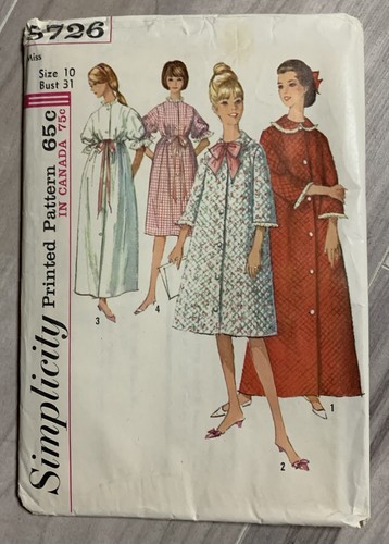 Simplicity Muster 5726 Misses House Morgenmantel Gr. 10 Vintage 60er Jahre ungeschnitten FF - Bild 1 von 2