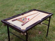 Antique Brunswick Balke Collender Junior Pool Table Cue Balls & Rack Rare 