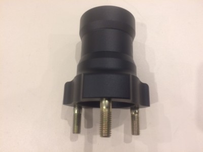 Paar Go Kart Vorderradnabe 75 mm schwarz eloxiert mit 17 mm Lagern / 8 mm Stehbolzen