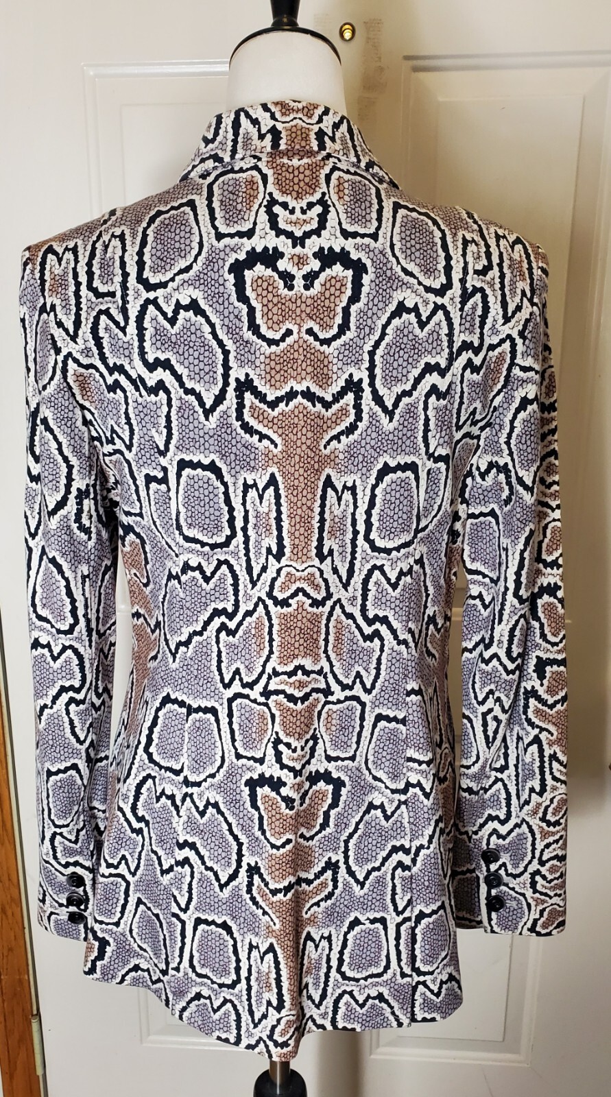 CABI Python Snakeskin Brown Ponte Knit Double Bre… - image 3