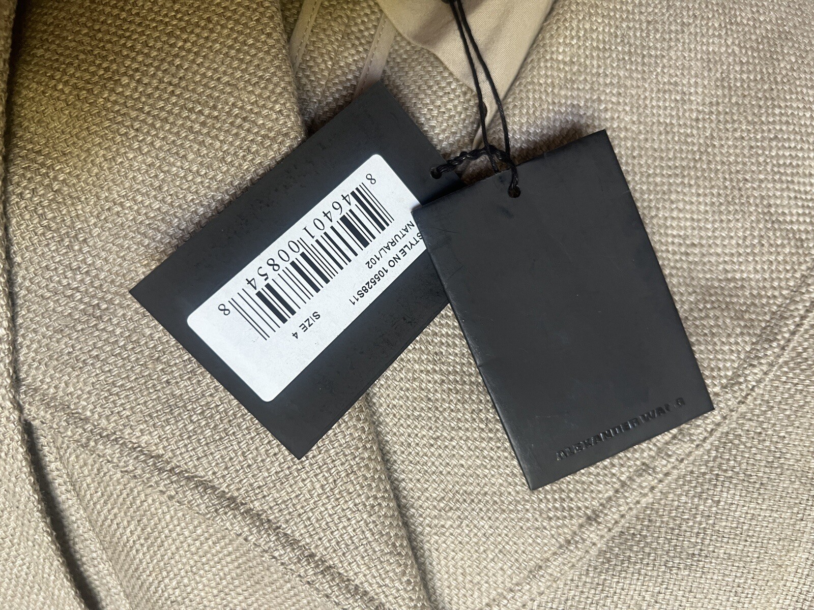 RARE NWT Alexander Wang Khaki Tan Burlap Linen Asymmetrical Unique Jacket image 9