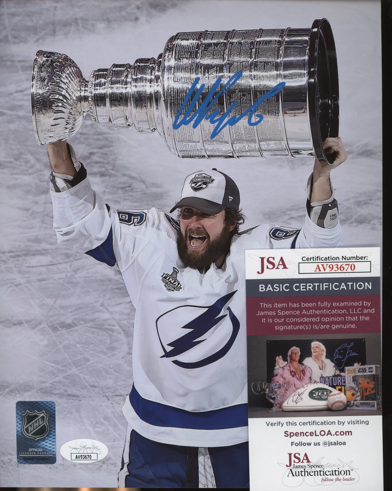 AUCTION 2 Nikita Kucherov Signed 8x10 Tampa Hockey Photo AUTO JSA COA