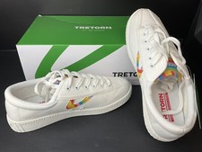 Tretorn WOMEN'S Nylite Plus Canvas Rainbow Lace-Up Sneakers - WHITE, US 7.5