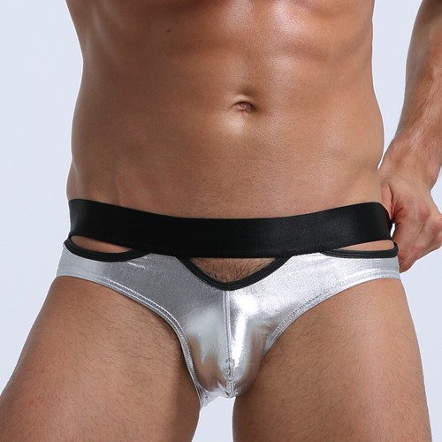 Polyvinyl Glitter Kunstleder Sexy Komfortabel Hell Tanga Herren Sexy Unterwäsche - Picture 4 of 14