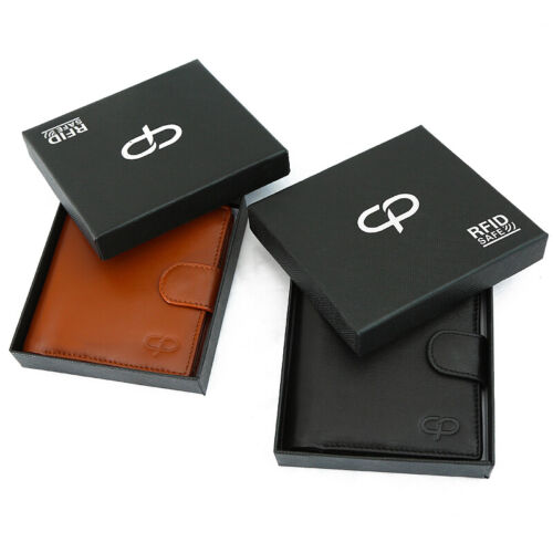 Men's RFID Blocking Card Protector Soft Leather Wallet - Afbeelding 1 van 20