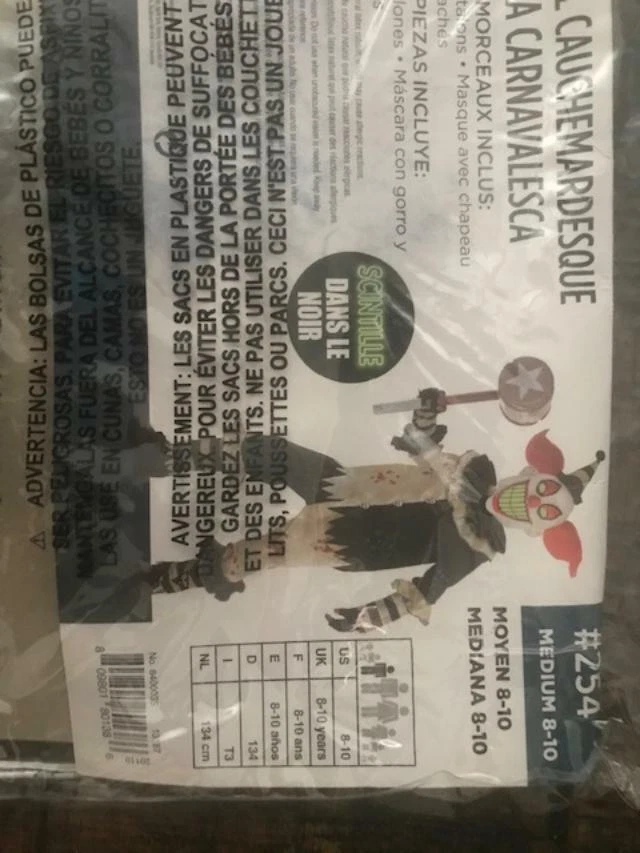 Payaso aterrador Carnaval Halloween Disfraz Niños M-8-10 Pesadilla Pelo Naranja Foto 3 de 4