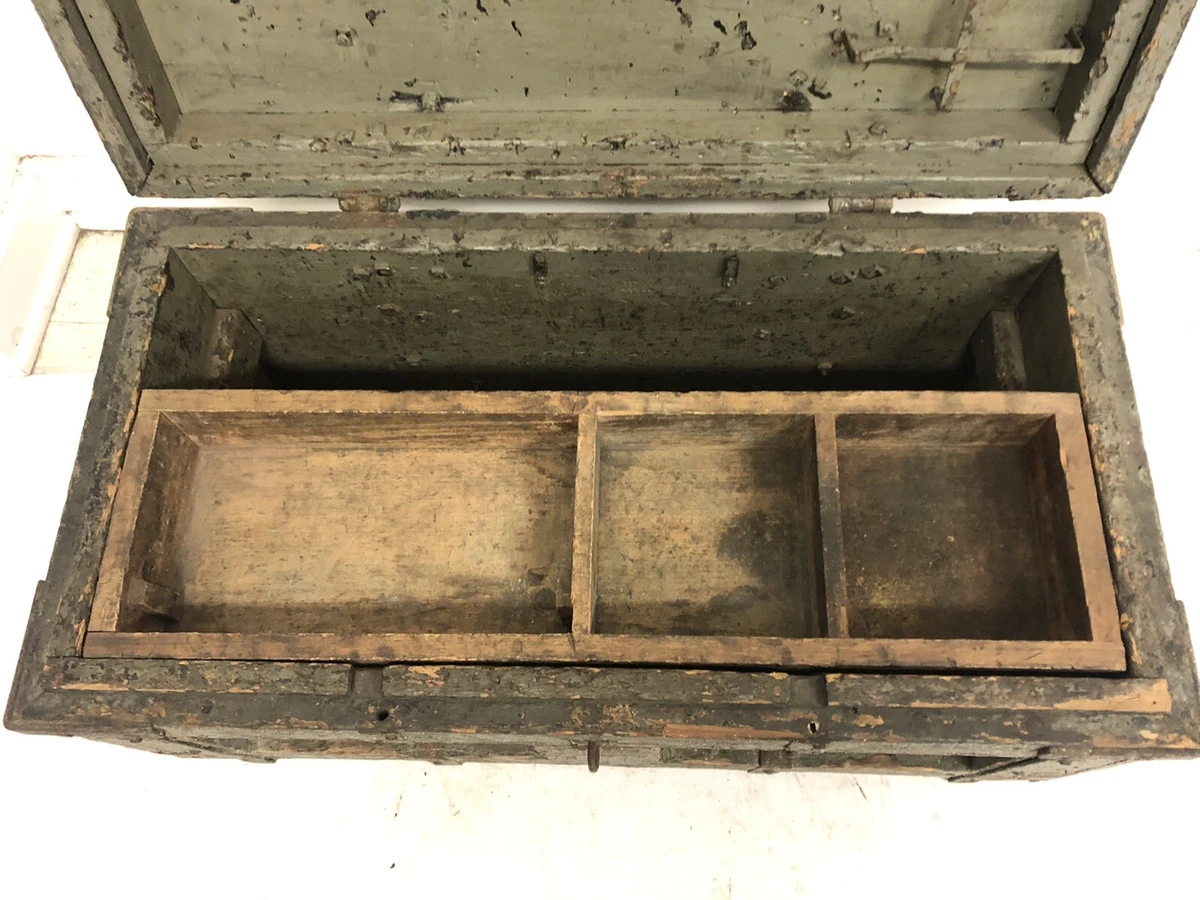 Antique wooden chest box deals