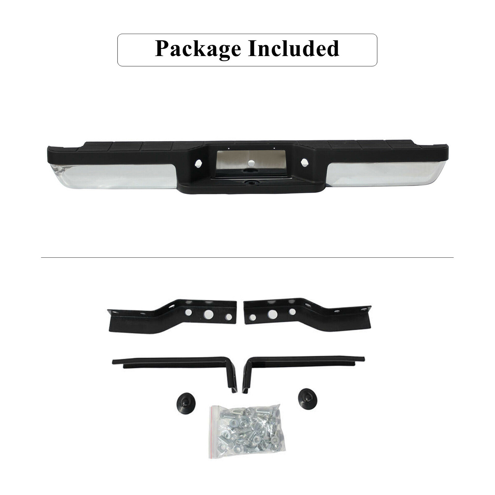 Stepside Ranger Rear Bumper Chrome Steel Rear Step Bumper Assembly For 1993-2011 Ford Ranger ...