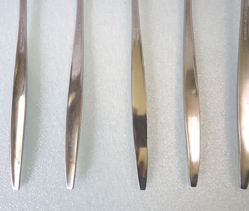 7pc Japan Carlton Stainless Woodcrest CAS1: 1 SOUP SPOON, 6 LONG "ICE" TEASPOONS - Picture 10 of 11