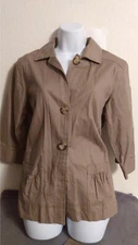 Attention Women's button up brown shirt ties in back Size 12