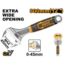 INGCO Chiave regolabile a rullino da 150 200 250 300mm impugnatura Soft Touck 