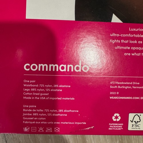 Commando The Sexy Tights Womens Size Large Black Sheer Seamless NEW - Picture 7 of 8
