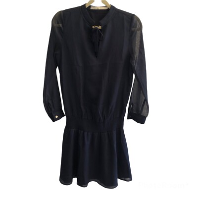 New Marie Oliver Navy Dress Women s Size XS 0 2 Blue Long Sleeve Norah